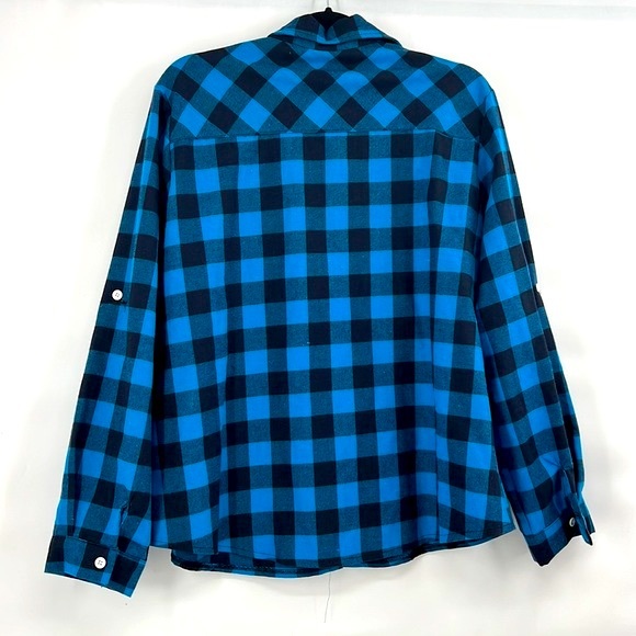 Abollria blue black plaid womens flannel size 2XL - Picture 9 of 9